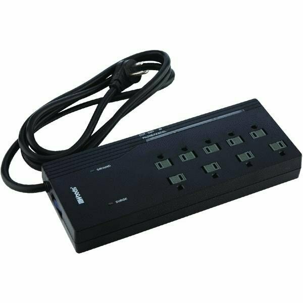 Woods Surge Protector Strip with Phone Line Protection 505529